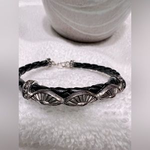 Braided leather bracelet